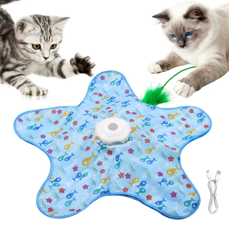 USEMORRA™ Interactive, randomly moving feather cat toy—a must-have for pet lovers