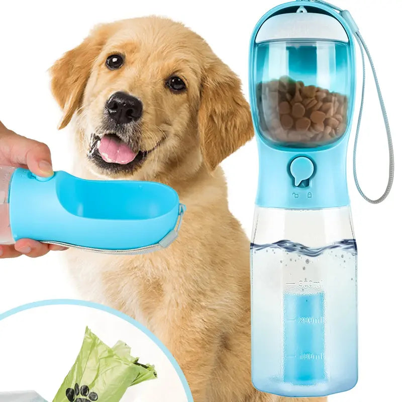 USEMORRA™ Portable Dog and Cat Water Bottle with Food Storage