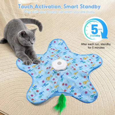 USEMORRA™ Interactive, randomly moving feather cat toy—a must-have for pet lovers