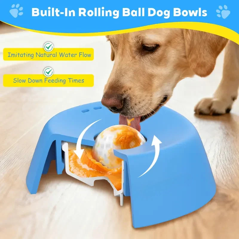 🐾USEMORRA™ Vet-Recommended Slow Feeder Bowl for Dogs & Cats - Interactive Anti-Gulping Pet Dish for Healthy Tummies