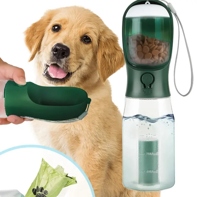 USEMORRA™ Portable Dog and Cat Water Bottle with Food Storage