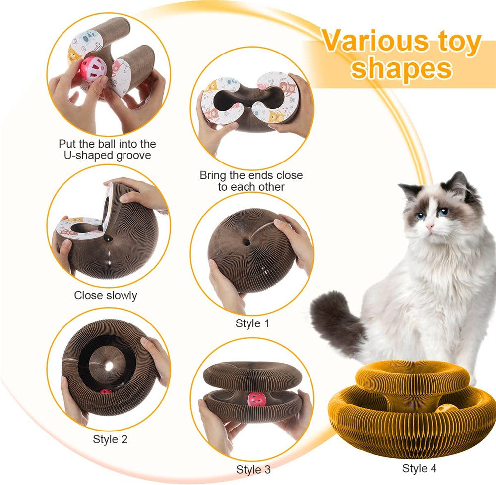 USEMORRA™ Flexible Cat Scratcher Toy with Bell Ball