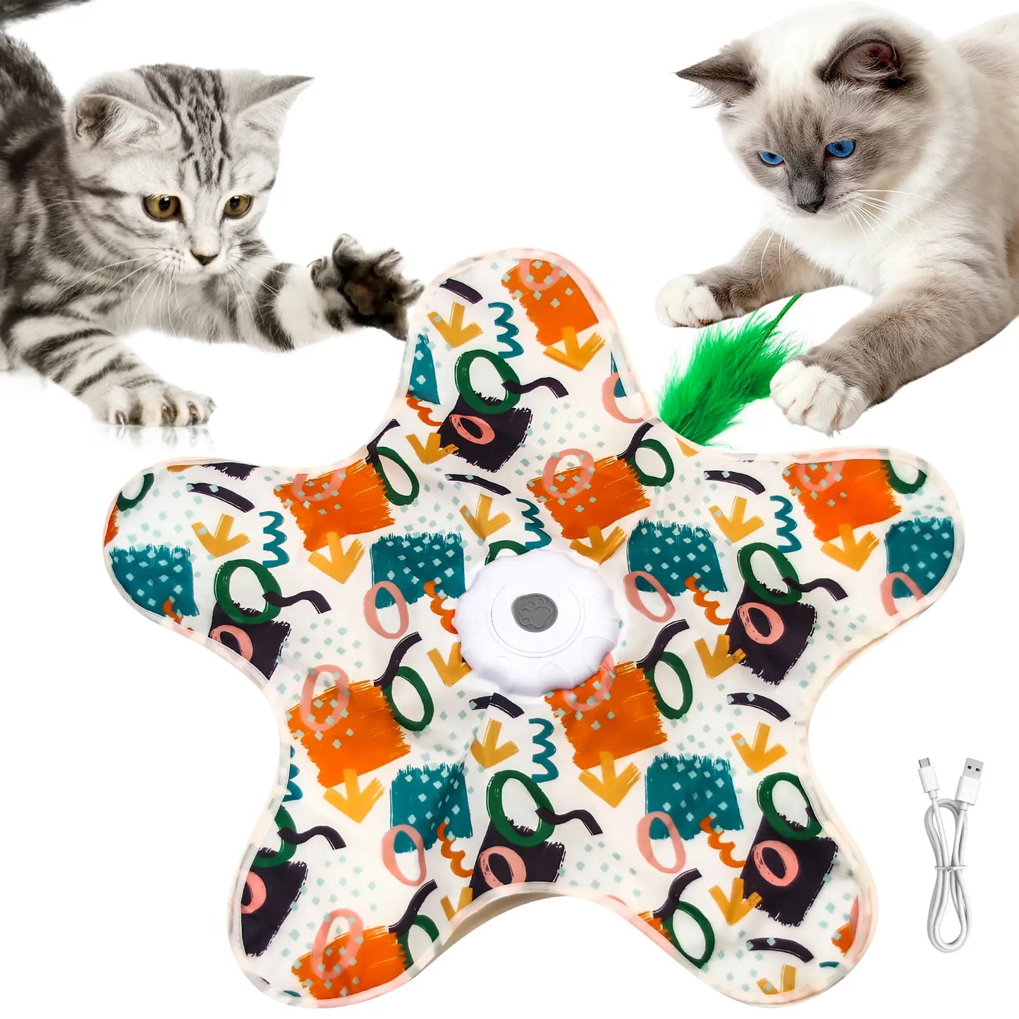 USEMORRA™ Interactive, randomly moving feather cat toy—a must-have for pet lovers