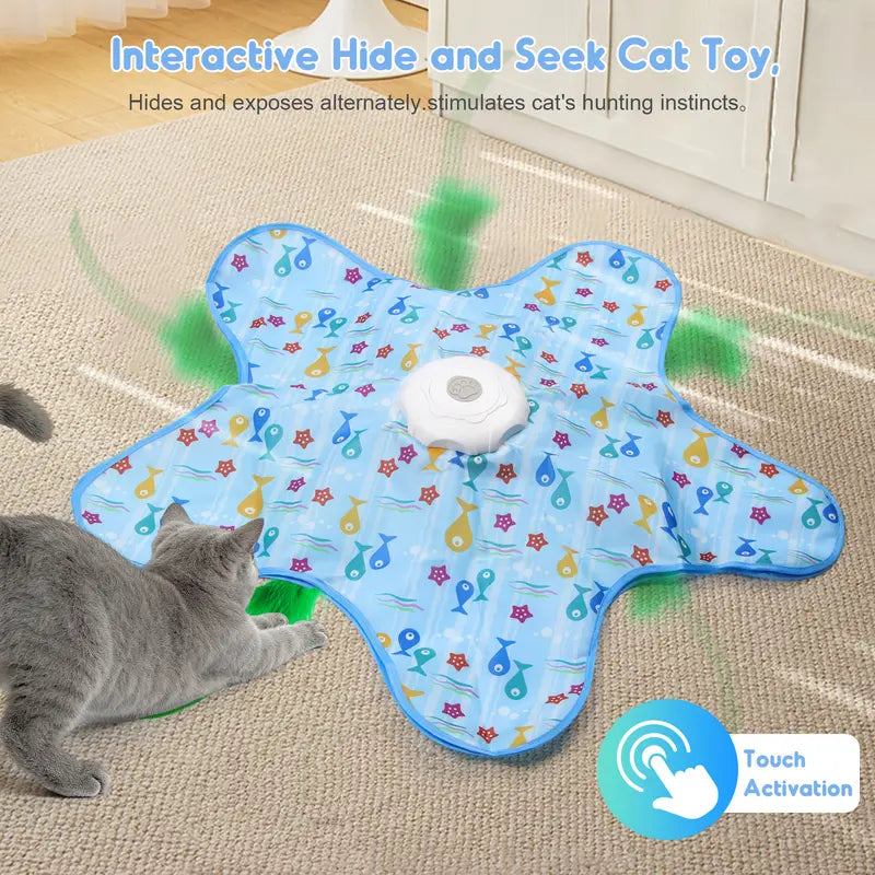USEMORRA™ Interactive, randomly moving feather cat toy—a must-have for pet lovers