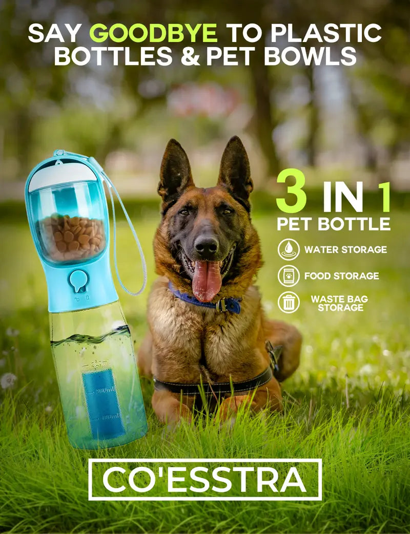 USEMORRA™ Portable Dog and Cat Water Bottle with Food Storage